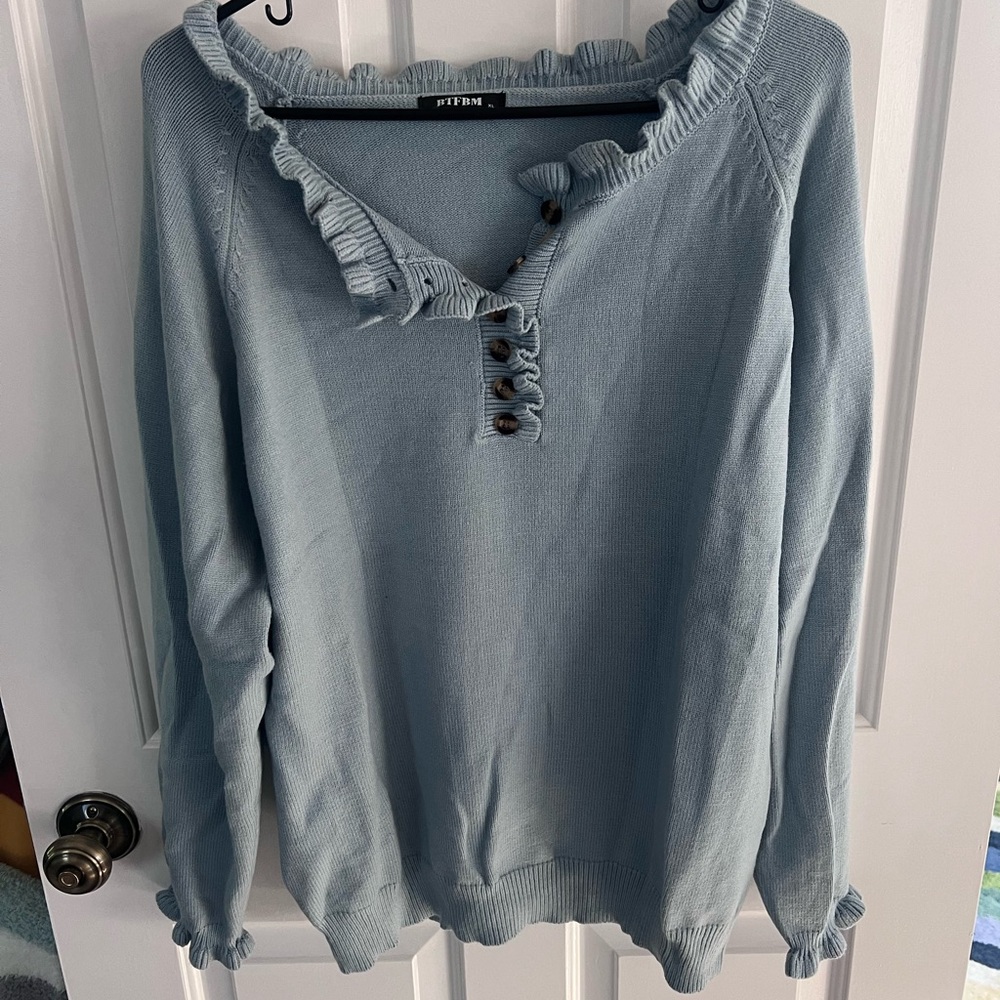 BTFBM Ruffle Trim Sweater